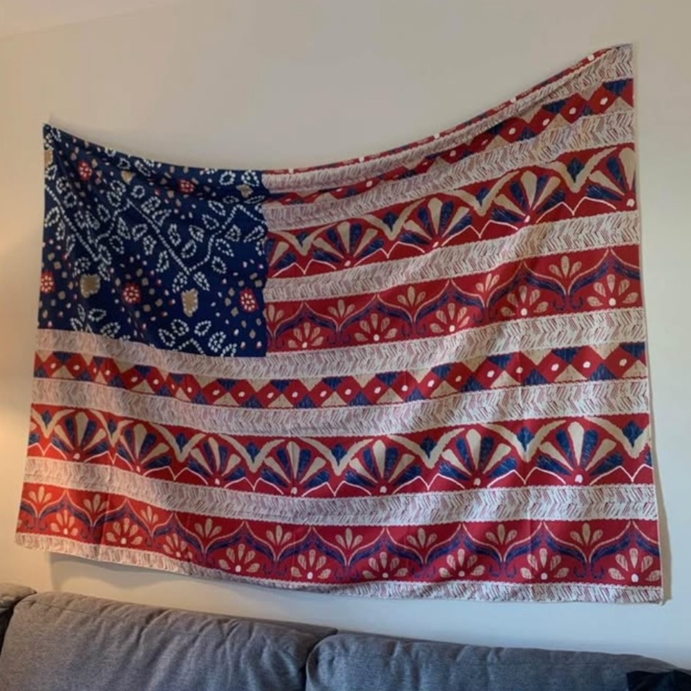 Patriotic Red and Blue Wall Tapestry